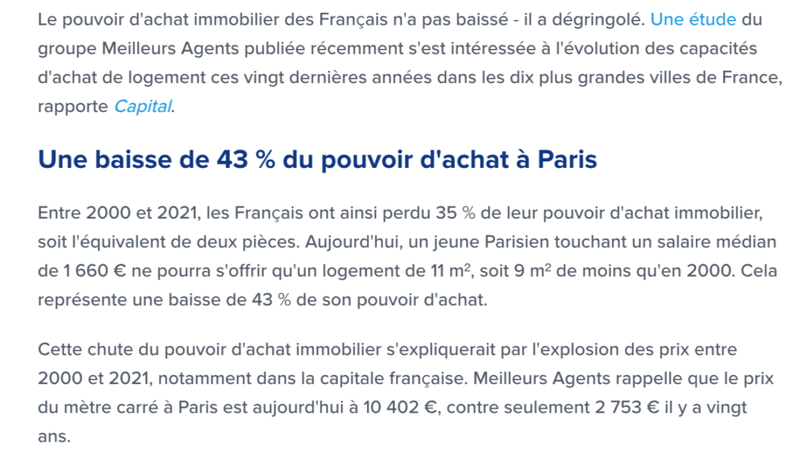 Immobilier : le pouvoir d’achat dans les grandes villes françaises a fortement chuté en 20 ans